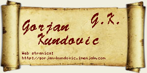 Gorjan Kundović vizit kartica